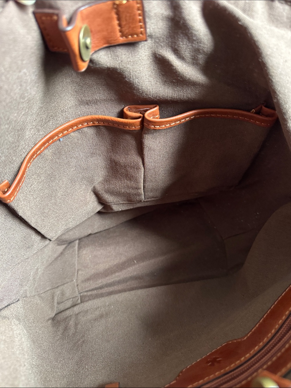 Lucky Brand Woven Straw Tote in Brown and Tan with Leather Straps - Picture 6 of 8